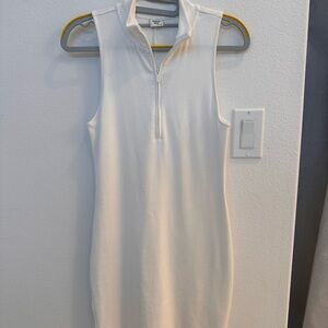 ARTIZIA Sunday Best White Sleeveless Zip-Up Dress